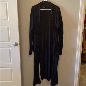 Black floor length cardigan